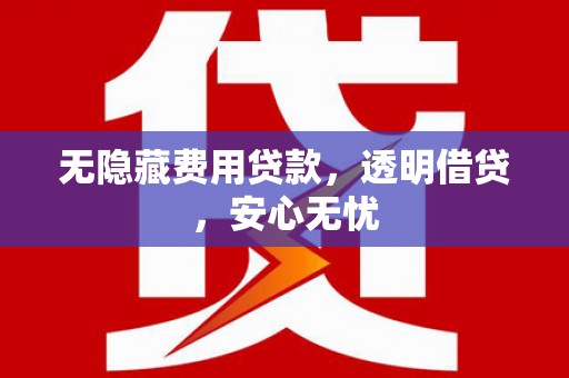 武胜无隐藏费用贷款，透明借贷，安心无忧