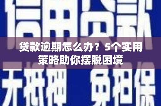 武胜贷款逾期怎么办？5个实用策略助你摆脱困境