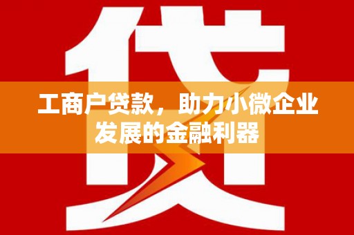 武胜工商户贷款，助力小微企业发展的金融利器