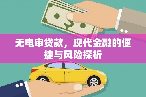 武胜无电审贷款，现代金融的便捷与风险探析