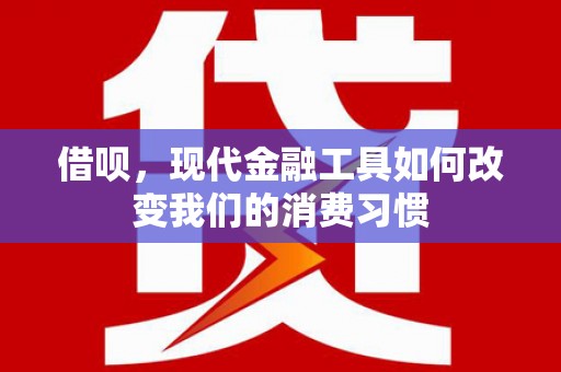 武胜借呗，现代金融工具如何改变我们的消费习惯