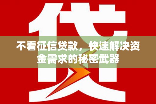 武胜不看征信贷款，快速解决资金需求的秘密武器