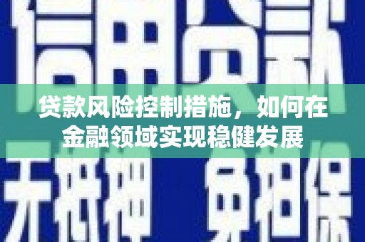 武胜贷款风险控制措施，如何在金融领域实现稳健发展