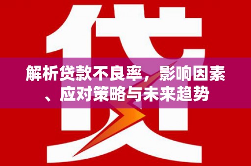 武胜解析贷款不良率，影响因素、应对策略与未来趋势