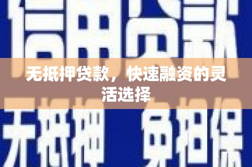 武胜无抵押贷款，快速融资的灵活选择