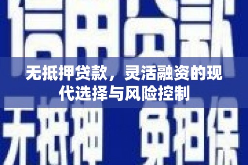 武胜无抵押贷款，灵活融资的现代选择与风险控制