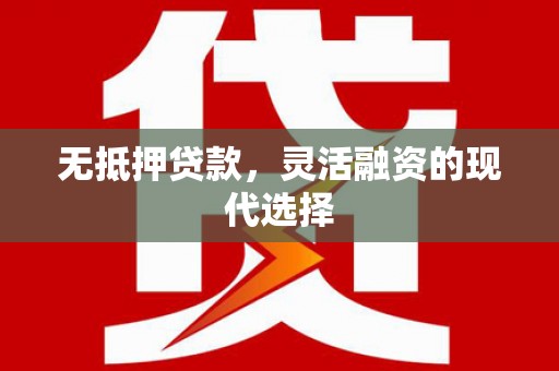 武胜无抵押贷款，灵活融资的现代选择