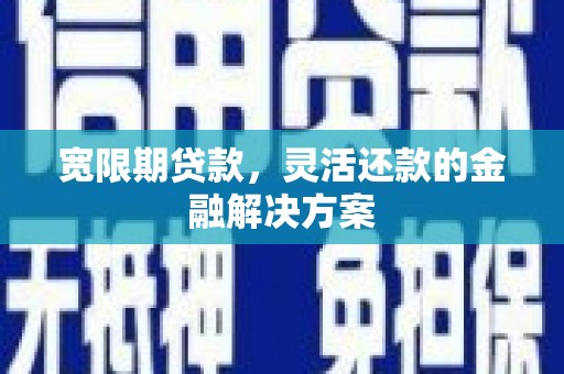 武胜宽限期贷款，灵活还款的金融解决方案