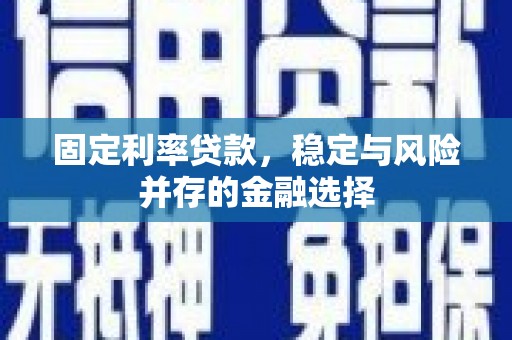 武胜固定利率贷款，稳定与风险并存的金融选择