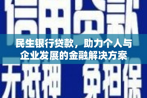 武胜民生银行贷款，助力个人与企业发展的金融解决方案