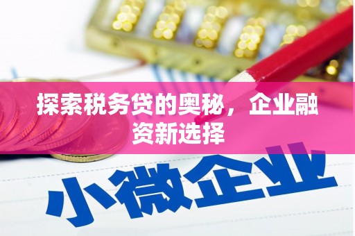 武胜探索税务贷的奥秘，企业融资新选择