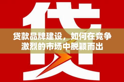 武胜贷款品牌建设，如何在竞争激烈的市场中脱颖而出