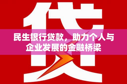 武胜民生银行贷款，助力个人与企业发展的金融桥梁